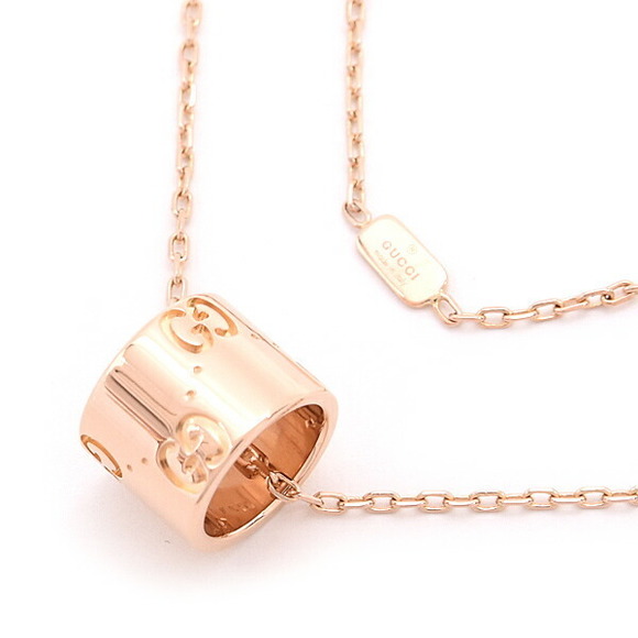 Gucci Gucci 750PG Icon Necklace Pendant Pink Gold Metal Necklace - Picture 1 of 10